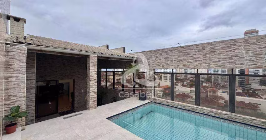 Cobertura com 3 dormitórios à venda, 244 m² por r$ 2.535.000,00 - boqueirão - santos/sp