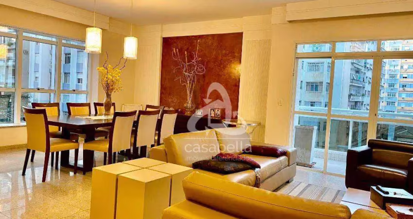 Apartamento com 4 dormitórios para alugar, 214 m² por r$ 15.406,00/mês - boqueirão - santos/sp