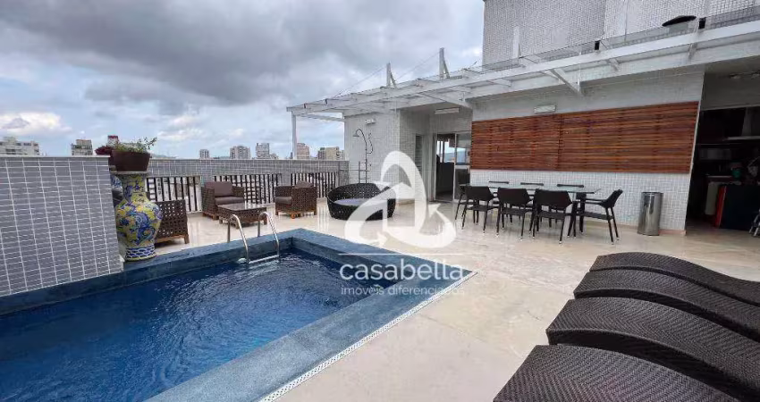 Cobertura com 3 dormitórios à venda, 405 m² por r$ 5.500.000,00 - gonzaga - santos/sp