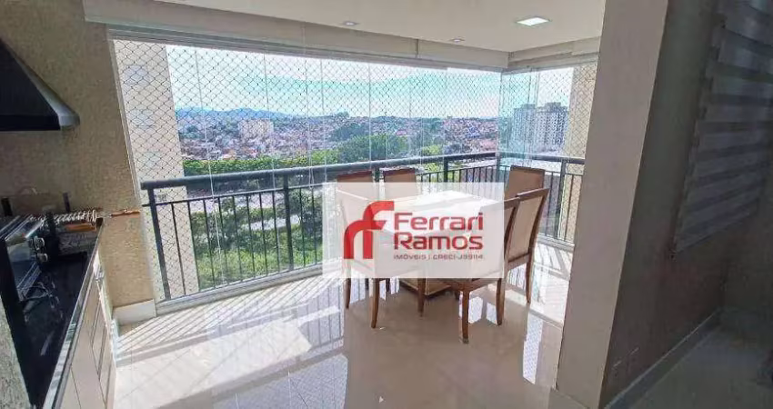 Apartamento com 1 dormitório para alugar, 68 m² por r$ 4.074,00/mês - jardim flor da montanha - guarulhos/sp