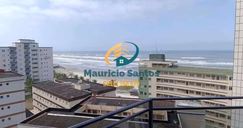 Apartamento em Mongaguá, Centro da cidade, praticamente mobiliado, 2 dormitórios sendo 1 suíte, vista para o mar, Residencial com salão de festas e espaço Grill