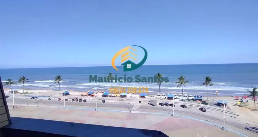 Apartamento em Mongaguá, bairro Centro, vista permanente para o mar, amplo com 3 dormitórios sendo 1 suíte, dependência de empregada.