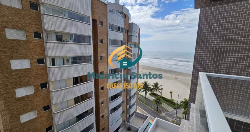 Apartamento em Praia Grande, bairro Jardim Real, 1 suíte, banheiro social, sacada gourmet com vista mar, Residencial frente ao mar com lazer completo!!