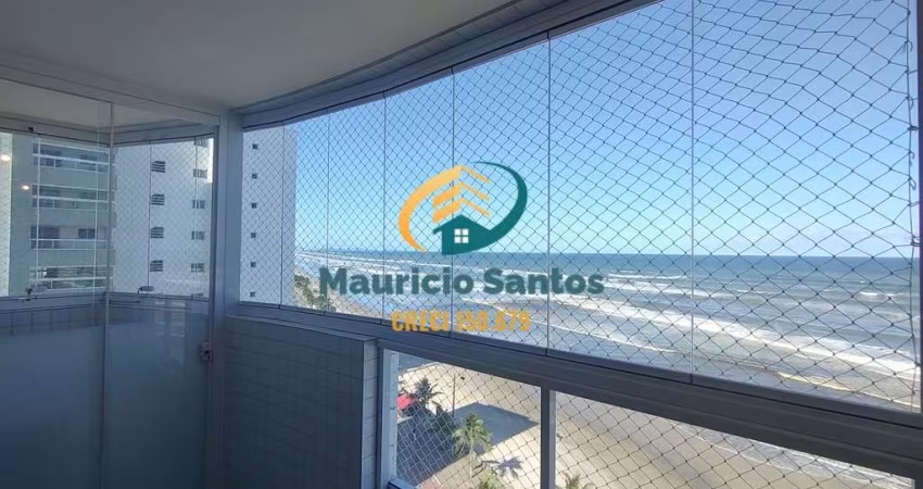Apartamento em Mongaguá, bairro Vila Atlântica, mobiliado e decorado, 2 dormitórios sendo 1 suíte, vista para o mar, Residencial frente ao mar, lazer com piscinas.