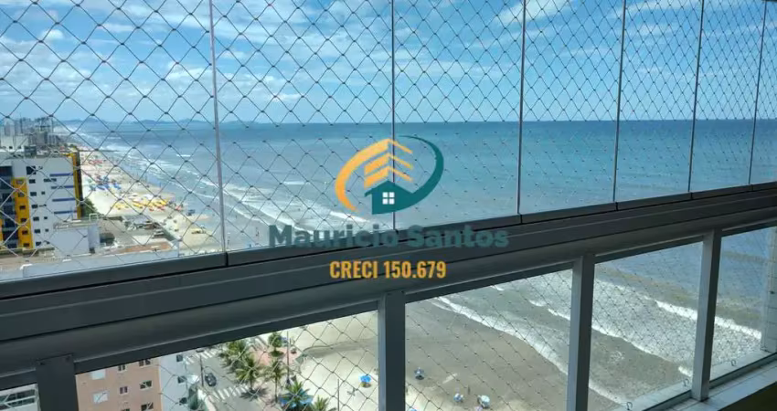 Apartamento em mongaguá, bairro jardim marina. residencial frente ao mar, 2 dormitórios sendo 1 suíte, com lazer completo