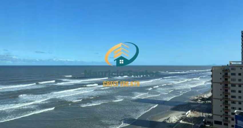 Apartamento em Mongaguá, bairro Vila São Paulo, semimobiliado, moderno, 2 dormitórios sendo 1 suíte, vista para o mar, Residencial frente ao mar e com lazer completo.