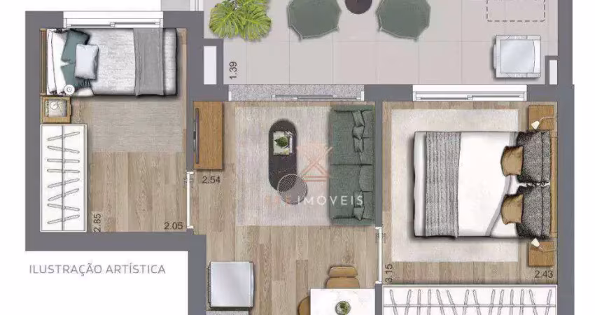 Apartamento com 2 dormitórios à venda, 43 m² por r$ 500.000 - santo amaro - são paulo/sp