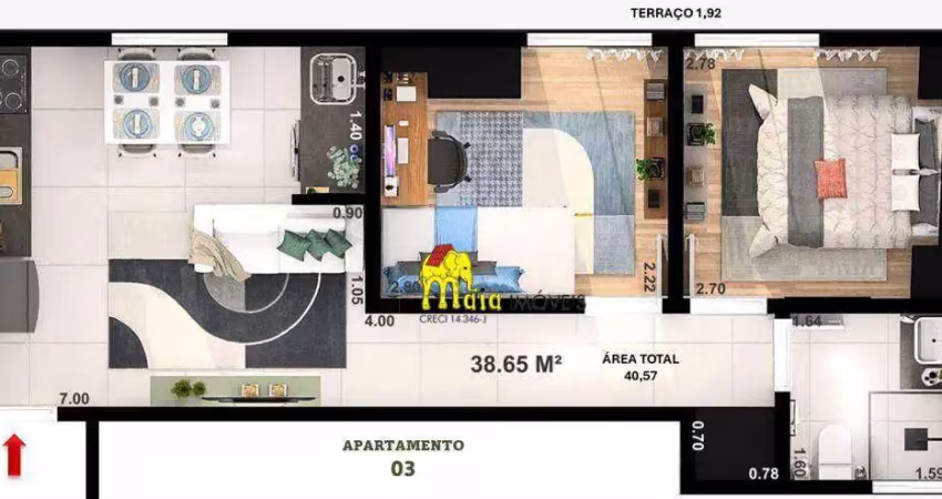 Apartamento com 2 dormitórios à venda, 40 m² por r$ 239.000,00 - jardim líbano - são paulo/sp