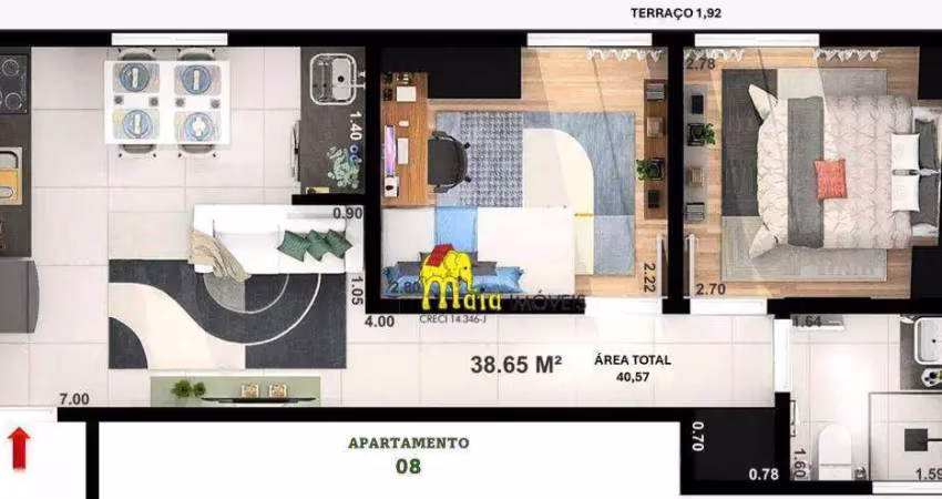 Apartamento com 2 dormitórios à venda, 40 m² por r$ 225.000 - jardim líbano - são paulo/sp