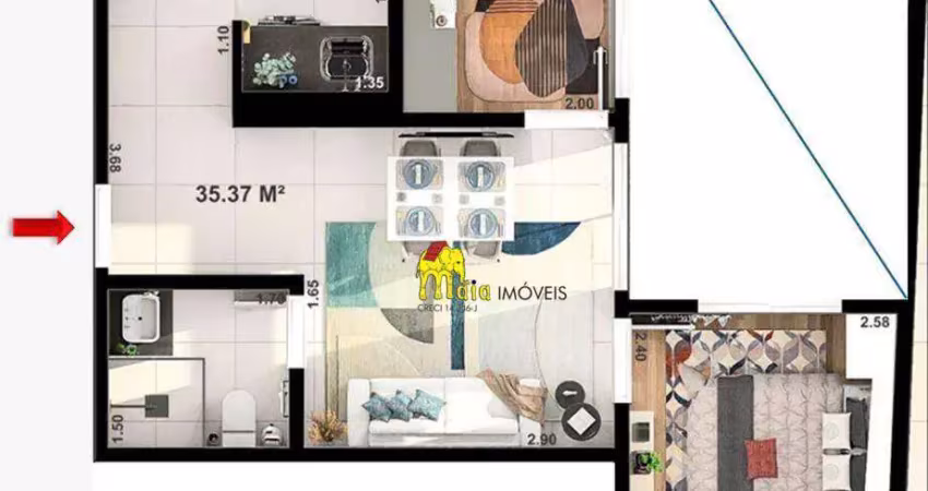 Apartamento com 2 dormitórios à venda, 35 m² por r$ 235.000 - jardim líbano - são paulo/sp