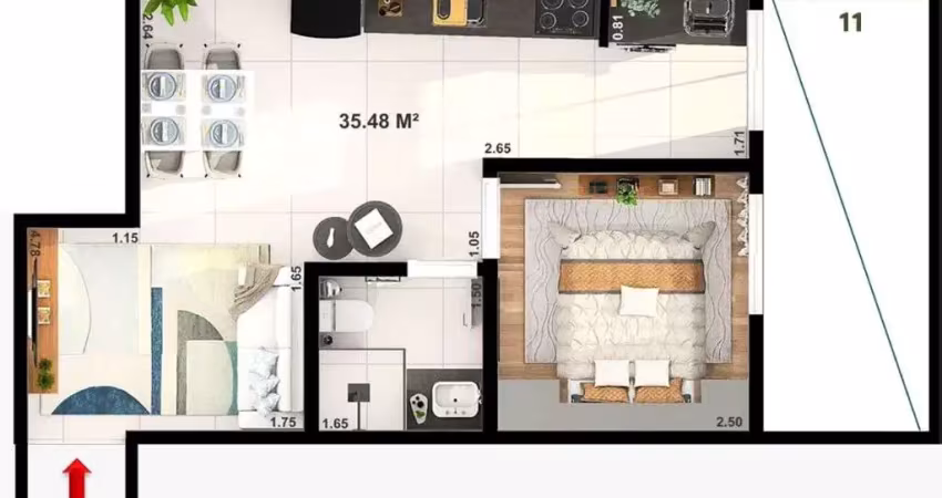 Apartamento com 1 dormitório à venda, 35 m² por r$ 229.000,00 - jardim líbano - são paulo/sp