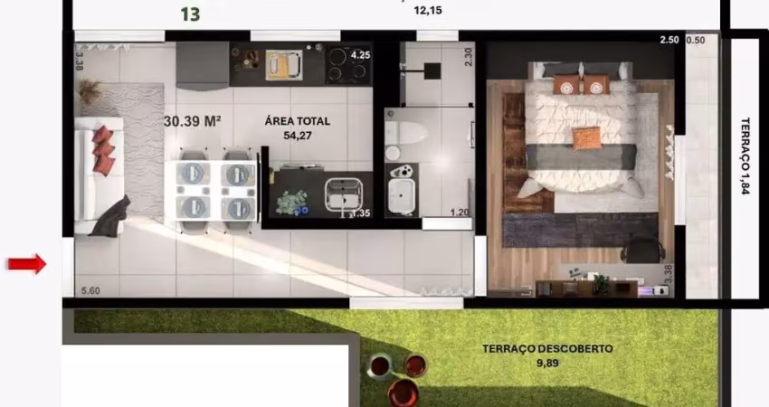 Apartamento com 1 dormitório à venda, 54 m² por r$ 239.000 - jardim líbano - são paulo/sp