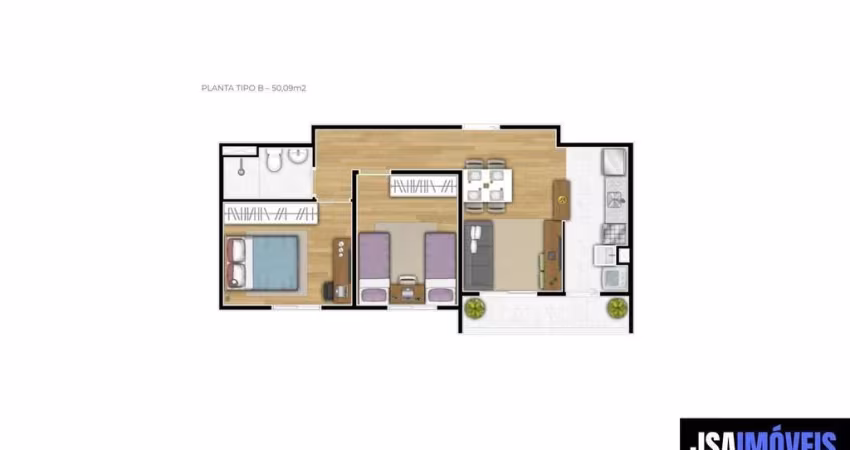 Apartamento para Venda em Ribeirão Preto, Parque Bandeirantes, 2 dormitórios, 1 banheiro, 1 vaga