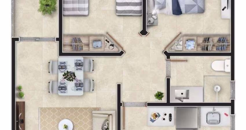 Apartamento com 2 quartos à venda na Dos Agricultores, 165, Cândida Ferreira, Contagem