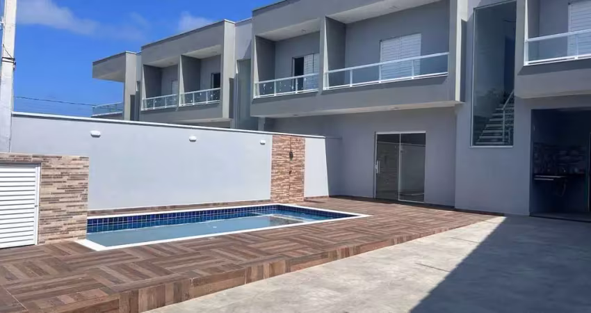 Sobrado novo pé na areia 3 quartos piscina churraqueira vista mar itanhaém