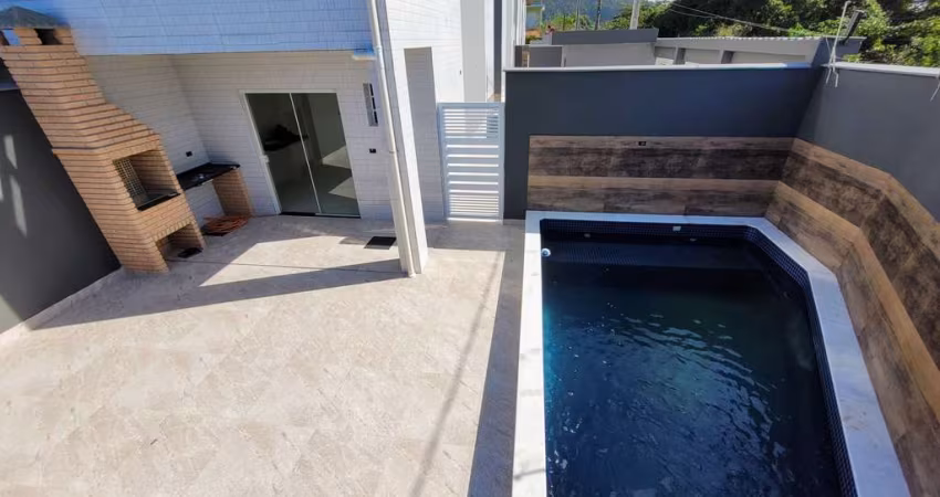 SOBRADO EM CONDOMÍNIO FECHADO FRENTE AO MAR COM PISCINA INDIVIDUAL - 80M²!