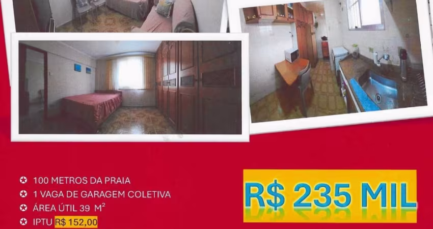OPORTUNIDADE! APARTAMENTO DE 1 DORMITÓRIO 100 METROS DA PRAIA