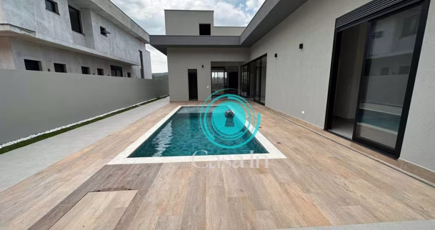 Casa nova à venda, sobrado com 3 suítes, piscina, churrasqueira e linda vista em Itatiba