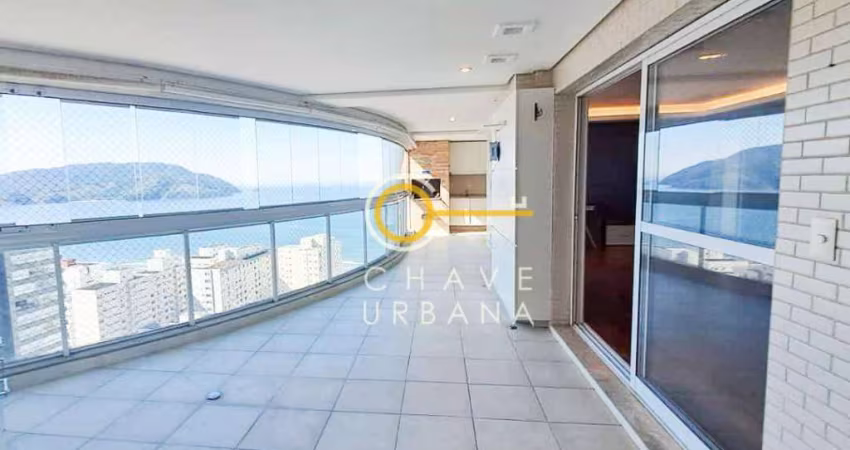 Apartamento com 4 dormitórios para alugar, 204 m² por r$ 20.000,02/mês - boqueirão - santos/sp
