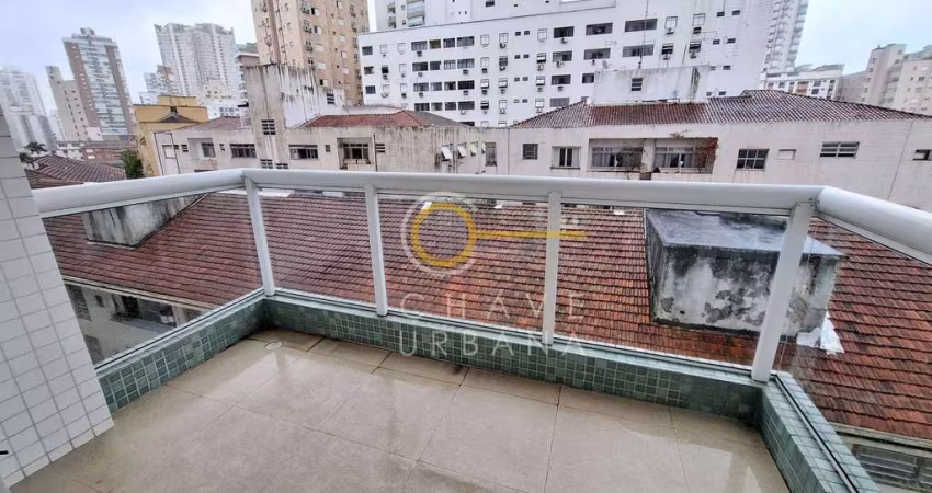 Apartamento com 2 dormitórios para alugar, 81 m² por R$ 4.700,02/mês - Boqueirão - Santos/SP