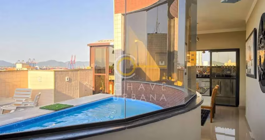 Cobertura com 3 dormitórios à venda, 274 m² por r$ 2.100.000,00 - embaré - santos/sp
