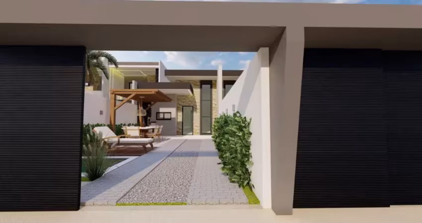 Eusébio - casa plana lançamento 2 suítes + varanda gourmet. r$ 475.000,00.
