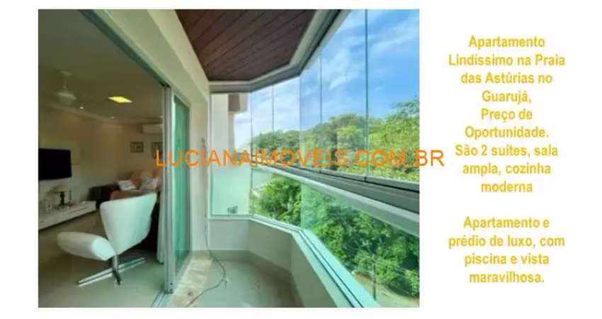 Apartamento de 88 m² na praia das asturias no guaruja com 2 suites