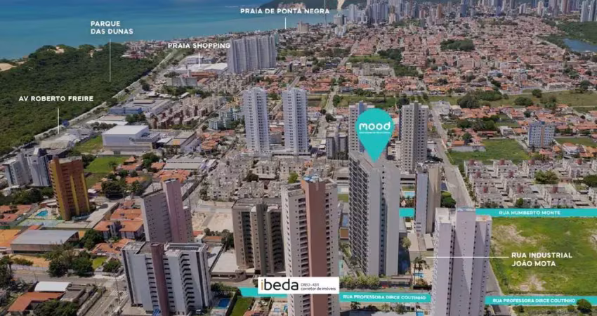 Ibeda - apto mood parque das dunas - capim macio sala, 2 quartos (1 suíte) 58m2