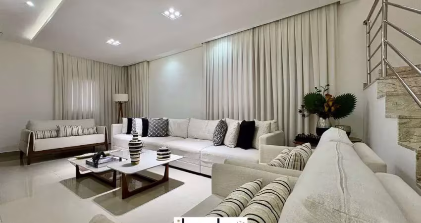 Ibeda - casa duplex a venda em condomínio. sala ampla, 4 suítes, impecável, nova