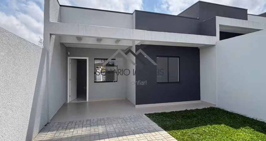R$ 480 mil - casa nova 70 m², 3 quartos (1 suíte), quintal, 2 vagas, campina da barra, araucária/pr.