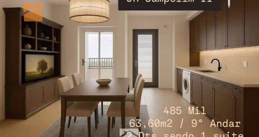 Condomínio Jr Campolim II - Apartamento com 2 dormitórios à venda, 63 m² por R$ 485.000 - Jardim São Carlos - Sorocaba/SP