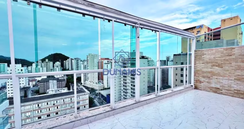 Cobertura à venda, 198 m² por r$ 1.200.000,00 - barra funda - guarujá/sp