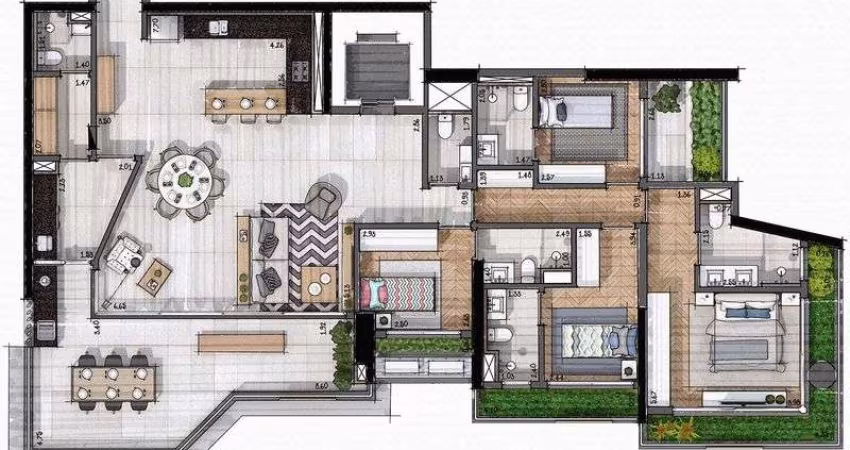 Apartamento com 4 quartos à venda na Avenida Roque Petroni Júnior, 630, Brooklin, São Paulo