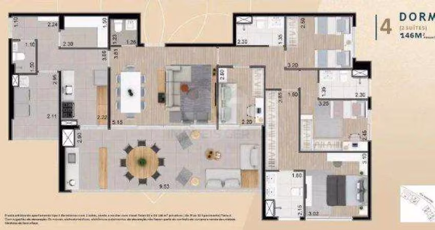 Apartamento com 4 dormitórios no Klabin sendo 2 Suítes e 2 Vagas! Valor Promocional