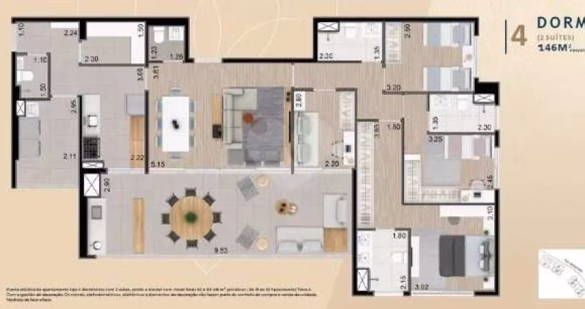 Apartamento com 4 dormitórios no Klabin sendo 2 Suítes e 2 Vagas! Valor Promocional