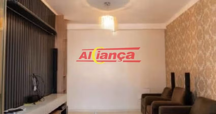 lindo apto 2 dorms, sendo 1 suite 59 m2 sacada gourmet andar alto prox shopping maia  480 mil