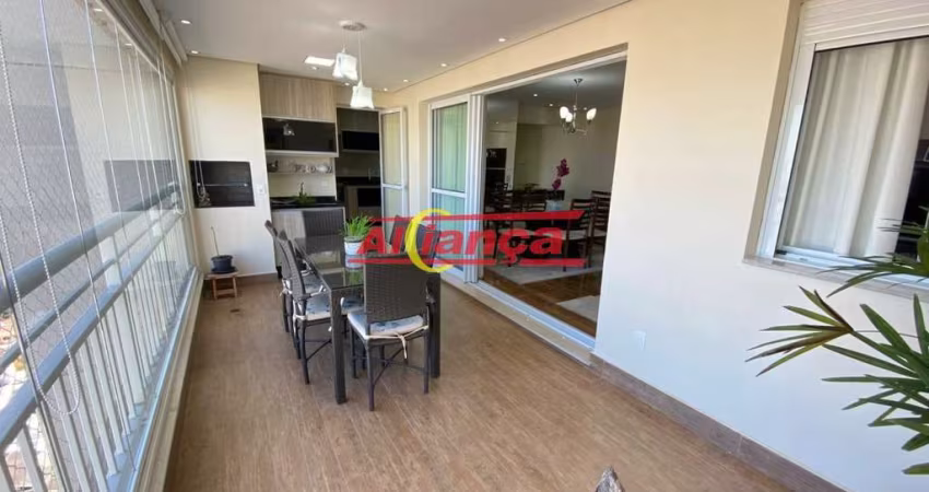 Apartamento no Jardim Santa Mena, Varanda Gourmet, 2 suítes, sendo 1 Master, sala estendida, 2 vagas