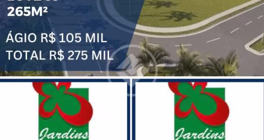 Lote no Condomínio Jardins Parma, liberado para construir codigo: 44008
