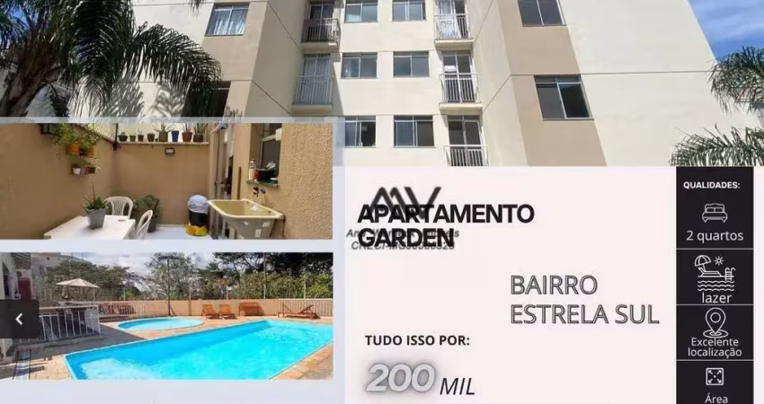 Apartamento garden com 2 dormitórios à venda, 60 m² por r$ 200.000,00 - estrela sul - juiz de fora/mg