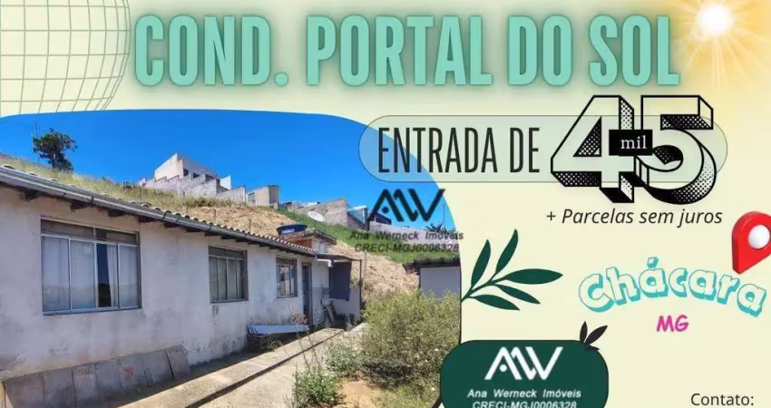 Chácara com 2 dormitórios à venda, 649 m² por r$ 45mil de entrada - chácara - chácara/mg