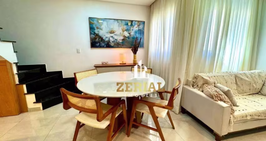 Cobertura com 2 dormitórios à venda, 100 m² por r$ 640.000,00 - vila assunção - santo andré/sp
