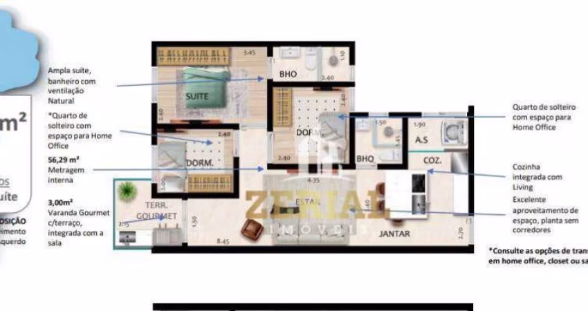 Apartamento à venda, 56 m² por R$ 399.900,00 - Vila Curuçá - Santo André/SP
