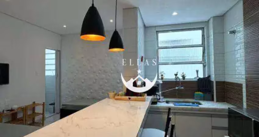 Apartamento com 1 dormitório para alugar, 35 m² por r$ 2.000,00/mês - embaré - santos/sp