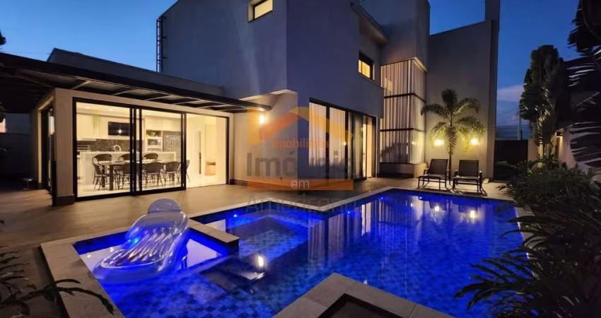 Casa de luxo à venda em condomínio exclusivo de Americana-SP: 4 quartos, 4 suítes, 3 salas, 4 banheiros, 6 vagas, 330m².