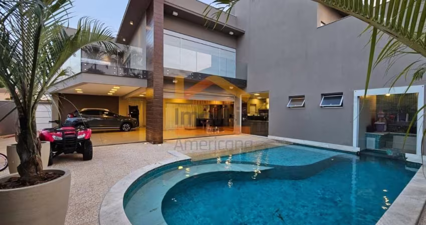 Casa de luxo em condomínio: 3 quartos, 3 suítes, 3 salas, 6 banheiros, 5 vagas de garagem, 500m² - Americana-SP, Jardim Trípoli.