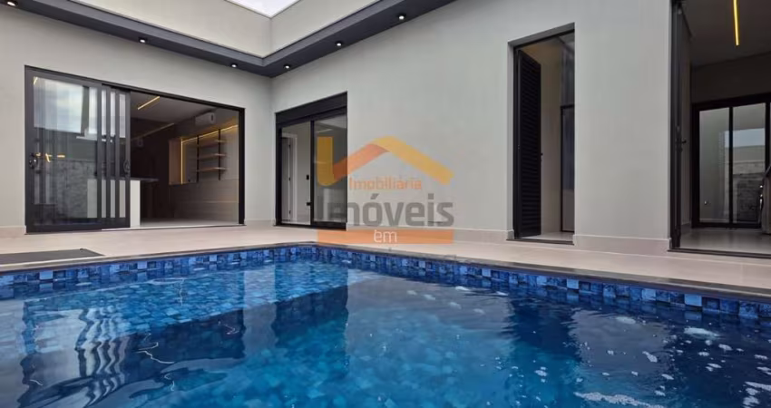 Luxuosa casa em condomínio no Jardim Recanto das Águas, Nova Odessa-SP: 3 quartos, 3 suítes, 2 salas, 4 banheiros, 4 vagas, 212m².
