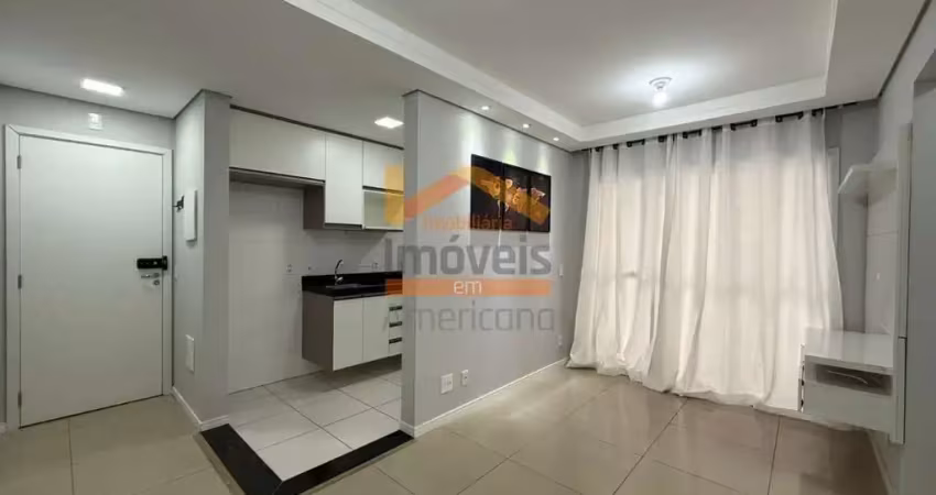 Imperdível! apartamento para locação em americana-sp, bairro cariobinha - 2 quartos, 1 suíte, 1 sala, 1 banheiro, 1 vaga de garagem, 55m².