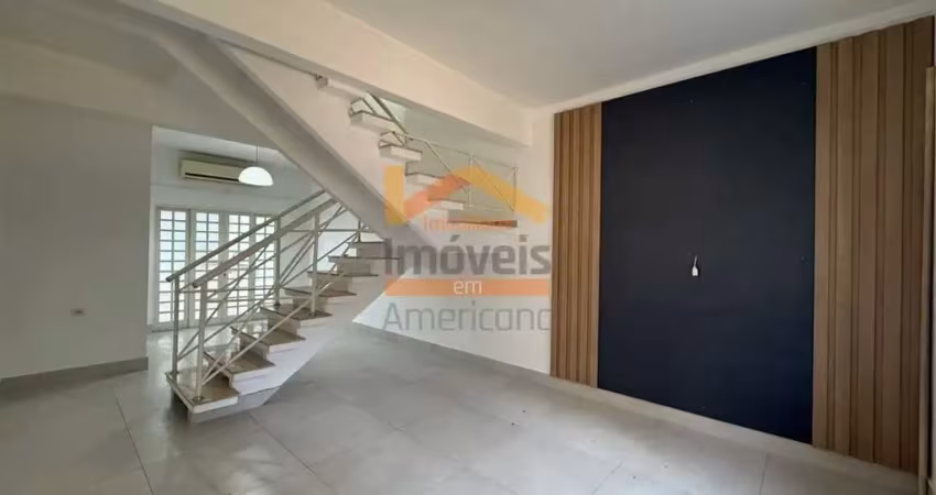 Casa de alto padrão para locação em americana-sp, bairro cariobinha: 3 quartos, 1 suíte, 2 salas, 2 banheiros, 2 vagas.