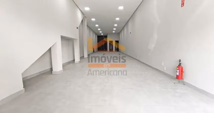 Salão comercial para locação em americana-sp, bairro jardim bela vista, 2 banheiros, 2 vagas de garagem, 120m² de área.