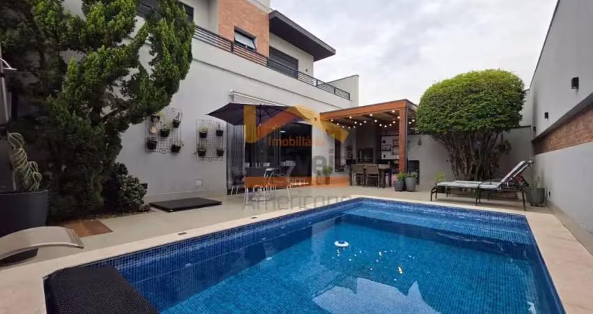 Luxuosa casa em condomínio à venda em americana-sp - jardim imperador  3 quartos, 1 suíte, 3 salas, 3 banheiros, 4 vagas, 348m²